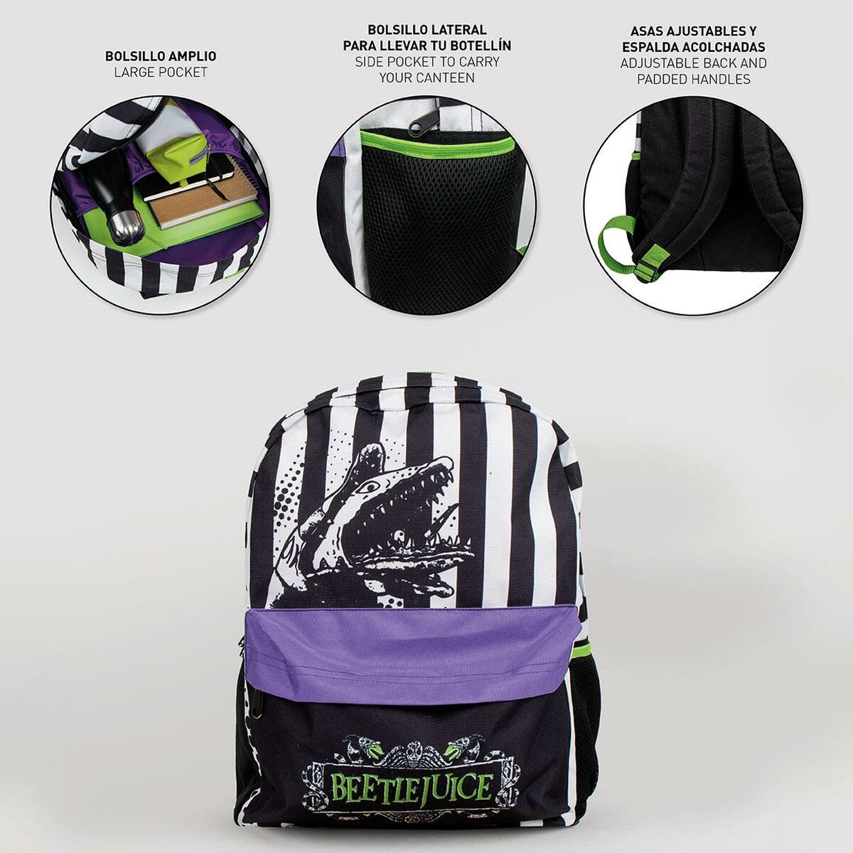 Casual Backpack Beetlejuice Multicolour 32 x 12 x 42 cm